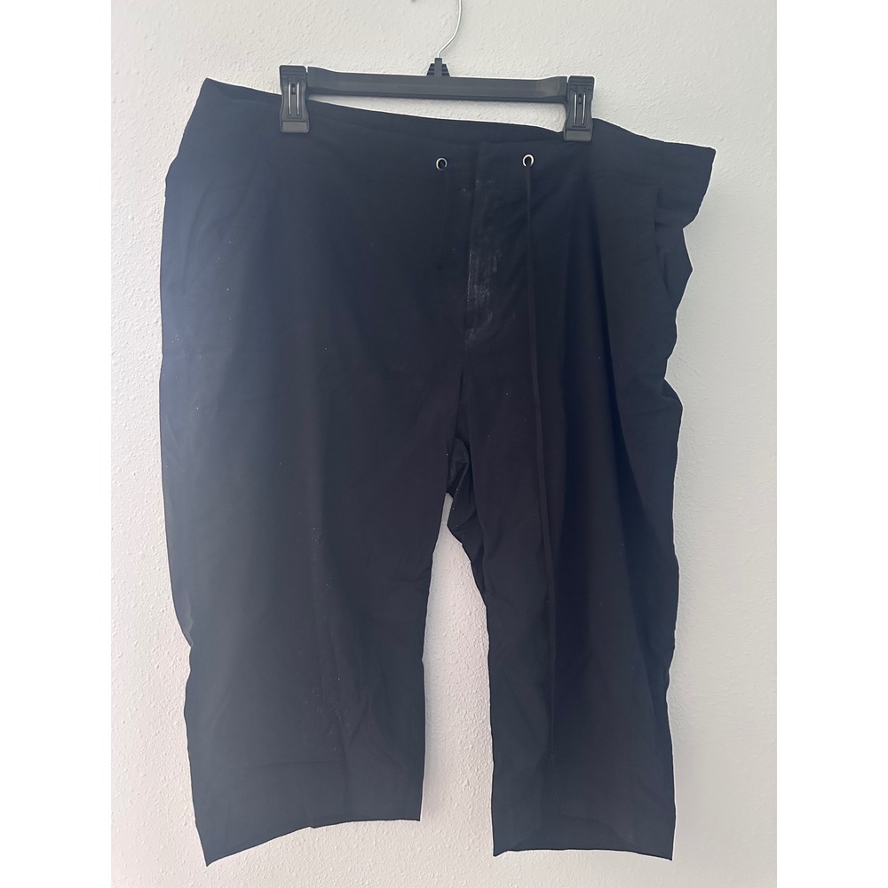 Columbia Omni-Shield Hiking Capris Womens 18W Black Drawstring Outdoor- Fair